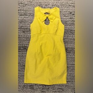 Trina Turk Elegant Yellow Sleeveless Bow Cocktail Dress